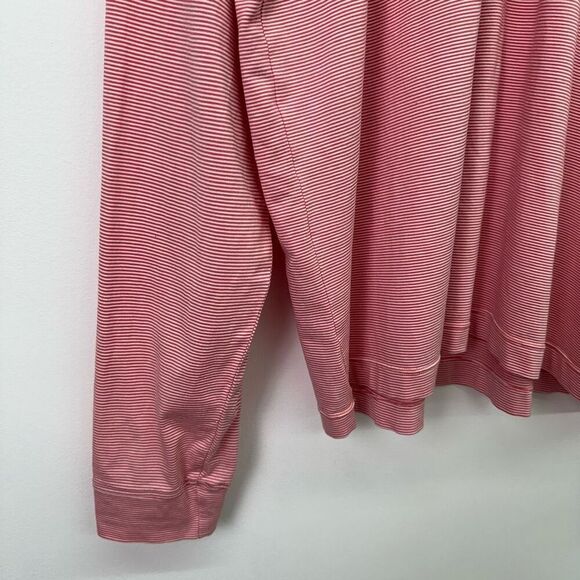 Westport Lifestyle Men’s 1/4 Zip Pink White Stripe UPF Water Wicking Stretch Pul - Picture 8 of 8